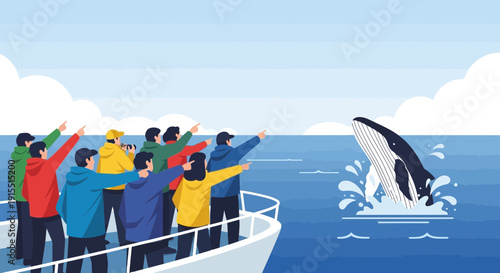 Whale Watching Excursion Group Observing Majestic Breach