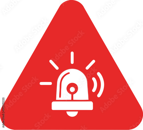 Red Alert Icon for Emergency Alert Systems and Safety Notifications