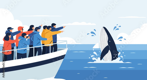 Whale Watching Expedition Excites Tourist Group On Boat