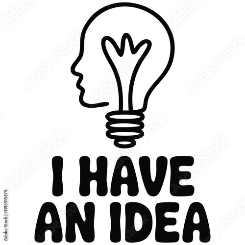 Idea and Inspiration Concept with a Bulb Containing a Profile Shape Isolated Vector Illustration on White Background
