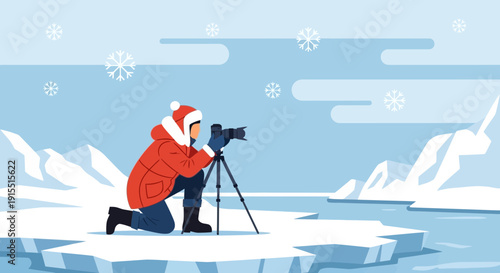 Winter Expedition Photographer Capturing Arctic Landscape Scenes