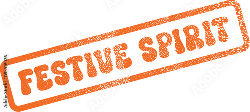 Uplifting orange grunge stamp displaying festive spirit for joyous holiday seasons