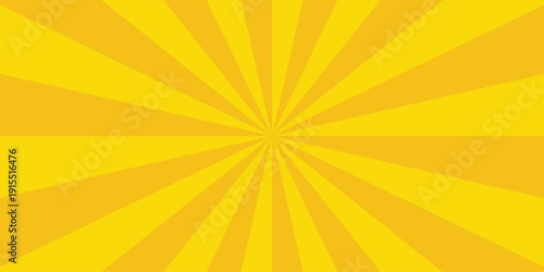 Vibrant abstract background featuring a dynamic swirling sunburst pattern in shades of bright yellow and orange. Spiral radial striped backdrop design. Abstract geometry orange ray sunburst pop art gl
