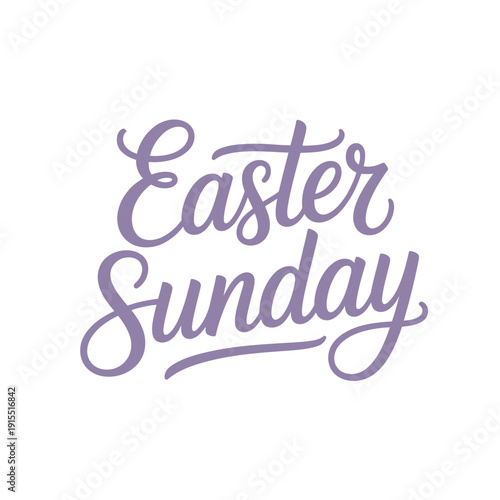 A festive Easter Sunday message in purple cursive font on white background