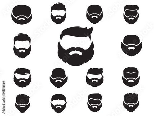 Trendy hairstyle silhouette for beautiful salon and beauty themes