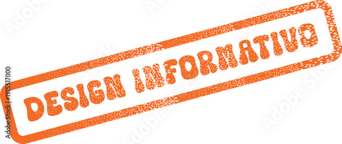 Orange Distressed Rubber Stamp Design Informativo Label for Clear Communication and Knowledge