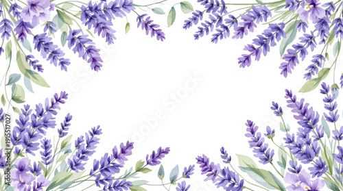 Light and airy botanical border with scattered blossoms and subtle greenery details