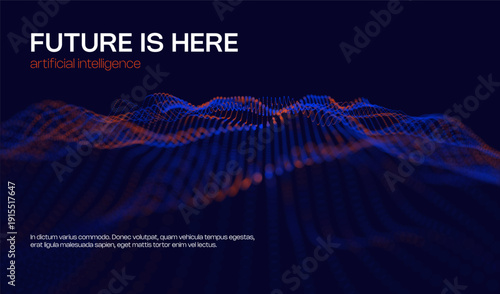 Ai tech background with abstract dot line pattern. Design education big data, future digital network, business connect and science concept for banner, web or presentation.