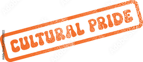 Bold Orange Graphic Stamp Embodying Cultural Pride and Heritage Celebration
