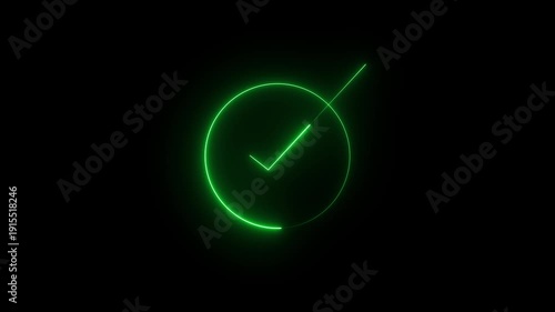 check mark Successfully, check mark black icon with shadow animation on white background, check mark