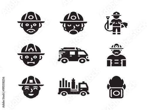 Heroic firefighter silhouette for beautiful rescue themes