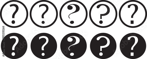 Question mark icon vector. customer support icon symbol. minimal question mark speech bubble icon set vector outline to filled symbols for faq help support. question mark symbol vector icon set