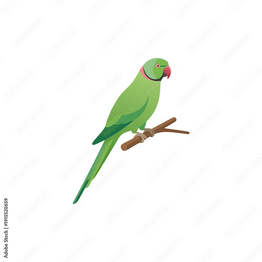 Obraz premium green parrot isolated on white
