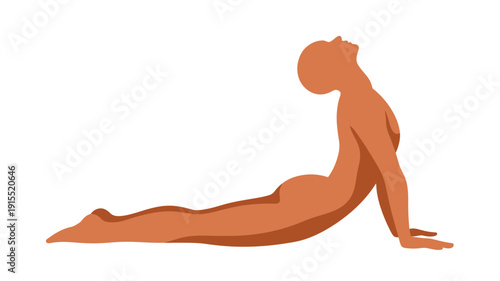 Silhouette of a person performing the upward facing dog yoga pose
