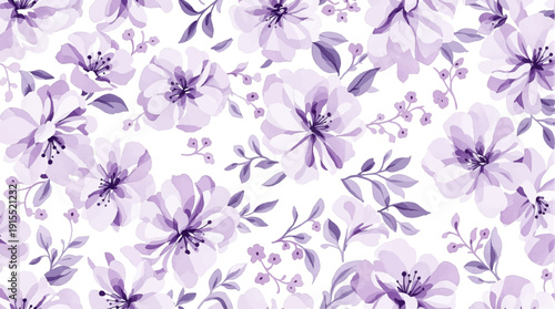 Subtle Lilac Watercolor Flower Background with Calm Mood