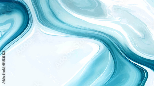 Vector Abstract teal fluid swirls and marble texture, evoking tranquility, artistic fluidity, and serene elegance with a sense of graceful movement and organic aesthetic Design