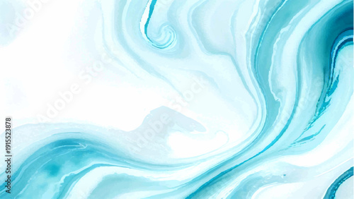 Vector Abstract watercolor swirls in cerulean hues, evoking fluidity, artistic expression, and the graceful dance of paint, creating a serene visual narrative Design