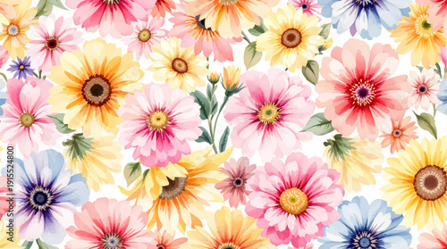 Light Lavender Bloom Watercolor Floral Background with Dreamy Feel