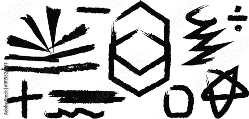 Abstract geometric symbols and shapes