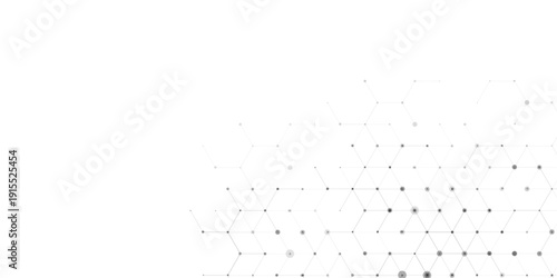 Abstract white geometric network connection background. isometric line and dot structure. Modern science and technology vector illustration.