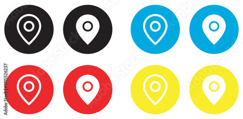 Colorful location pin icons set flat design vector illustration scalable graphic