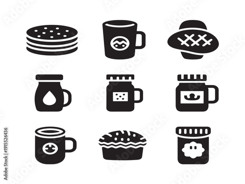 Tasty Breakfast Items Silhouette Graphic Bundle