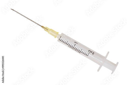 Spritze für Injektion und Impfung isoliert als Freisteller über transparentem Hintergrund
