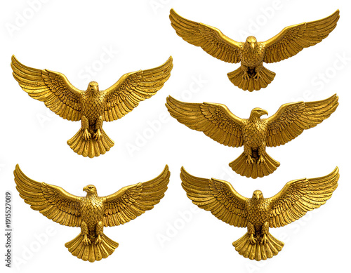 Firefly_Meat carving knifes isolated on transparent background. PNG , se of - Firefly_Presents a gold sculptured eagle isolated on transparent background, Set of