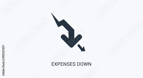 Downward Arrow Icon Symbolizing Decreasing Expenses.