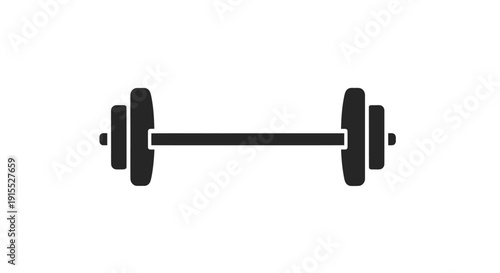 Simple black barbell icon for weightlifting fitness and gym workouts.