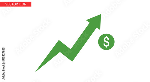 Green Arrow and Dollar Sign Representing Financial Growth.