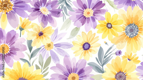 Energetic Floral Garden Background with Vibrant Color Splash
