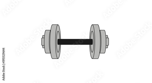 Gray Dumbbell with Black Handle for Weightlifting Exercise.