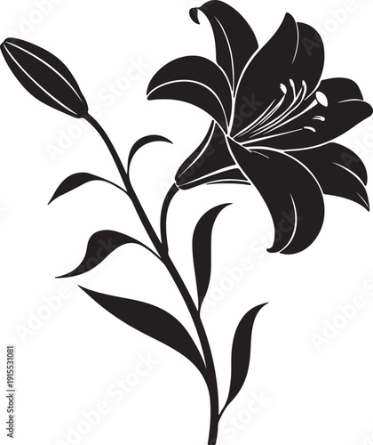 silhouette of Easter Lily