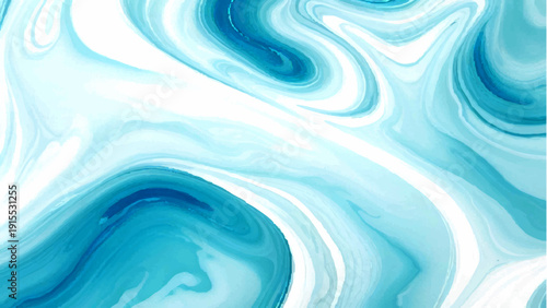 Vector Abstract fluid design with swirls of cerulean and azure tones, evoking a sense of tranquility and movement. Perfect for backgrounds and artistic applications.