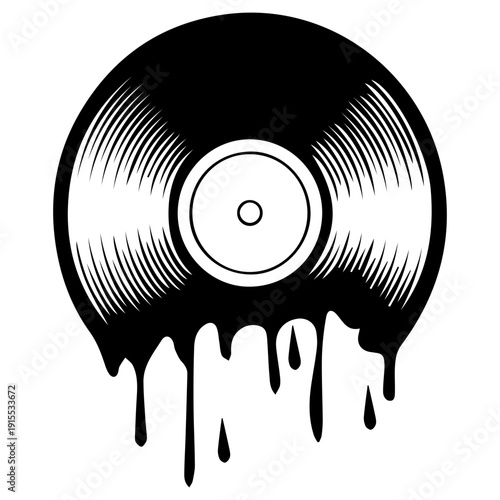 Melting Vinyl Record Icon