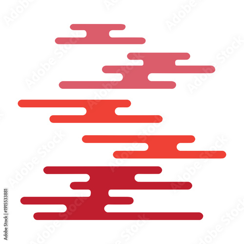 Abstract Red Cloud Shapes