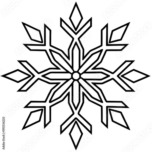 Snowflake line art vector