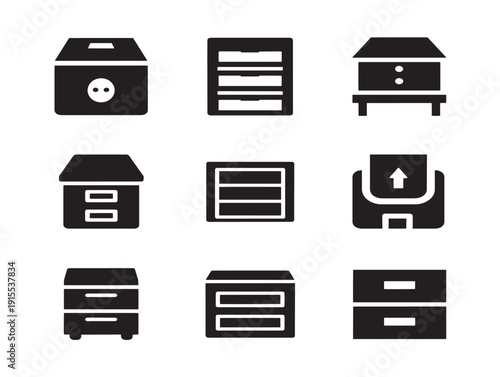 Professional Archive Storage Symbol Silhouette for IT Projects