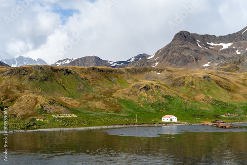 View into land of a Historic cemetery at an abandoned whaling station, Grytviken, South Georgia