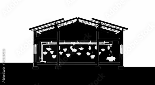 Cross-section illustration of a modern vertical farm with hydroponic systems and artificial lighting.
