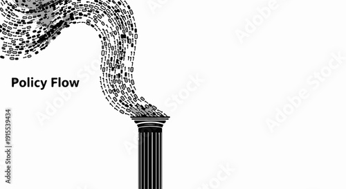 Abstract representation of policy flow emanating from a classical column
