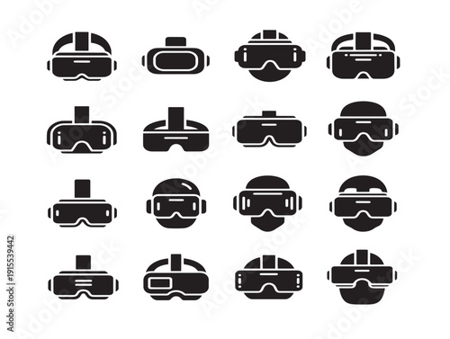 Futuristic VR Headset Silhouette Graphic for Technology Designs
