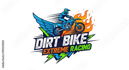 Dirt Bike Extreme Racing Logo Design.