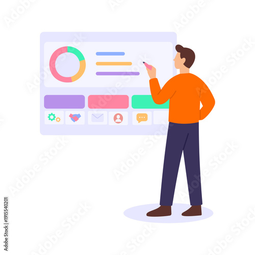 Open Opportunities, tracking active potential revenue deals, Flat vector character illustration