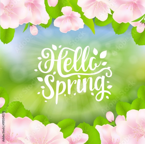  Spring Poster With Flowers Background