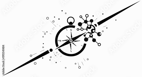 Compass guiding towards molecular discovery and scientific exploration.