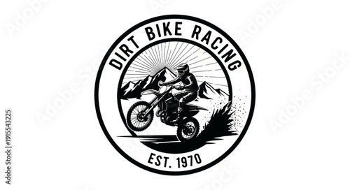 Dirt Bike Racing Emblem Design.