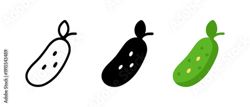 Cucumber evolution: outline, silhouette, and colorful designs
