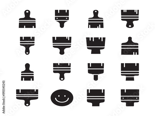 Paint Brush Silhouette Icon for Creative Art Projects